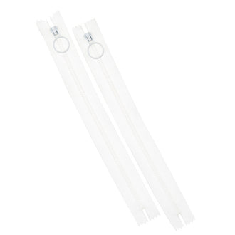 9" Hoop Pull Zippers - White