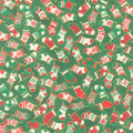 Holiday Charms - Holiday Colorstory Stockings Evergreen Metallic Yardage