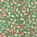 Holiday Charms - Holiday ColorstoryStockings Evergreen Yardage Primary Image