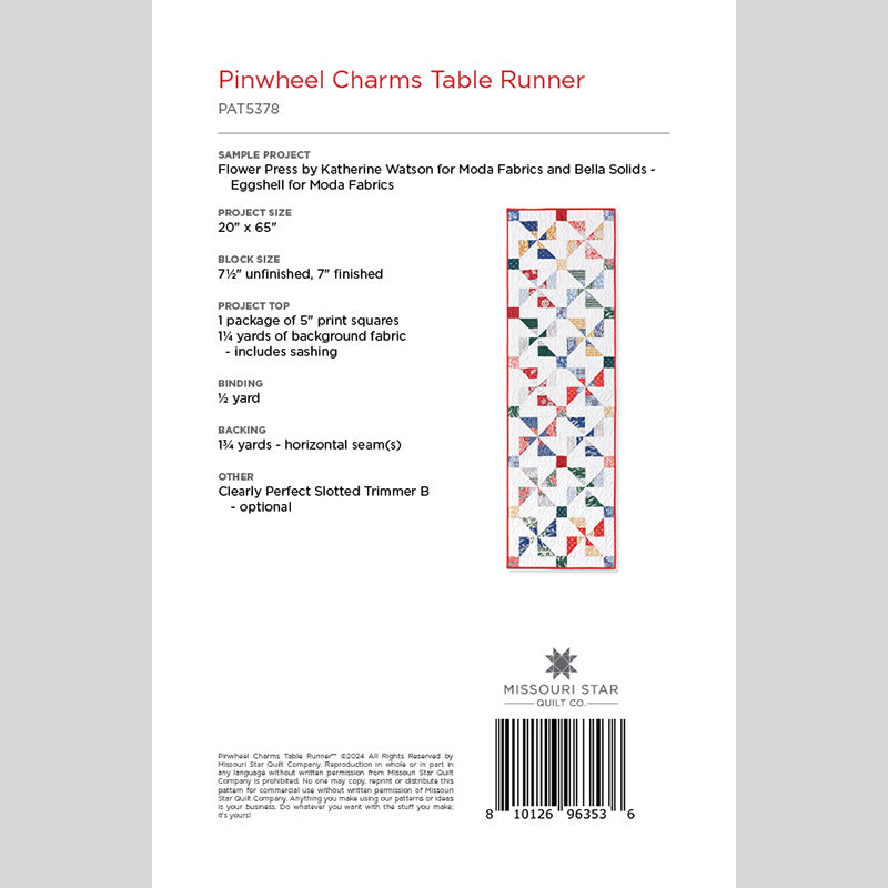 Digital Download - Pinwheel Charms Table Runner Pattern by Missouri Star Alternative View #1