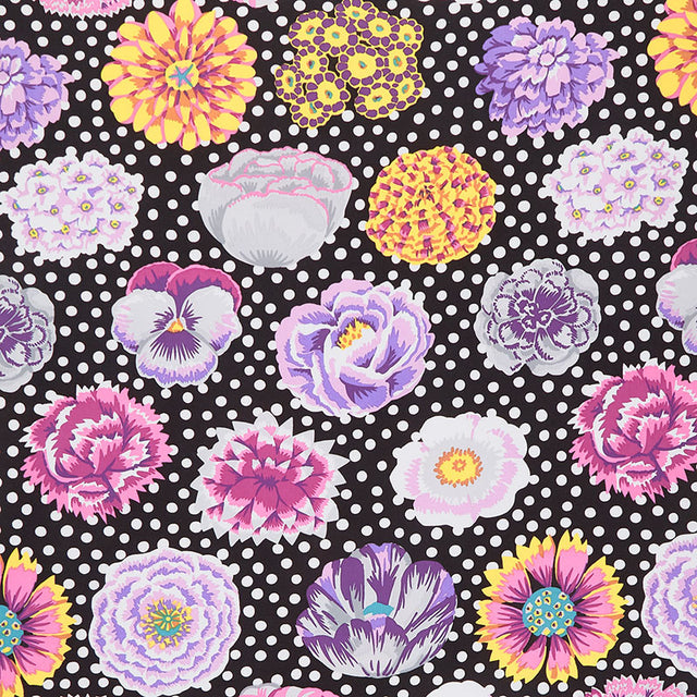 Kaffe Collective - August 2022 - Big Blooms Black Yardage Primary Image