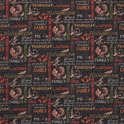 Turkey Time - Sentiment Black Yardage Primary Image