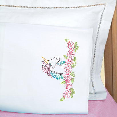 Unicorn Embroidery Pillowcase Set