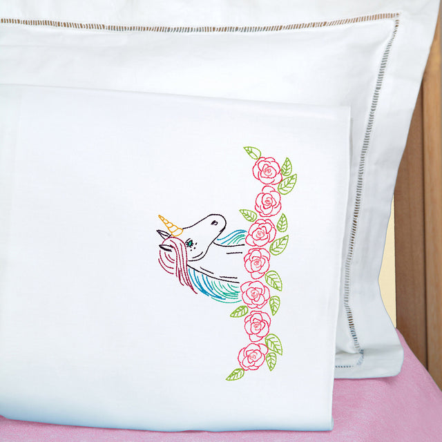 Unicorn Embroidery Pillowcase Set Primary Image