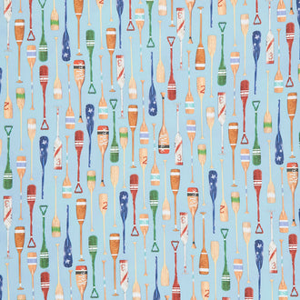 Lake House - Oars Water Blue Yardage