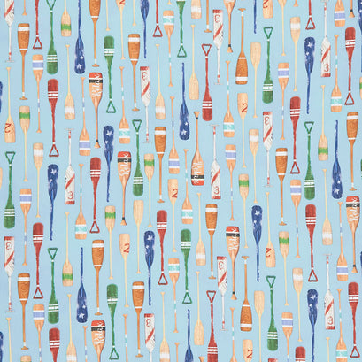 Lake House - Oars Water Blue Yardage
