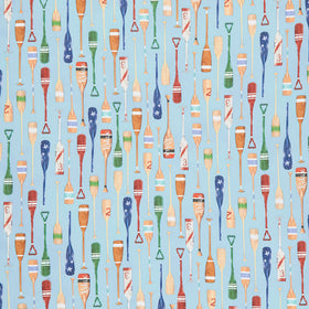 Lake House (Robert Kaufman) - Oars Water Blue Yardage Primary Image