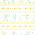 Zest For Life - Daisy and Lemon Jars Repeating Stripe Multi Yardage Primary Image