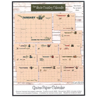 Gnome for the Holidays Paper Calendar October 2022 to December 2023