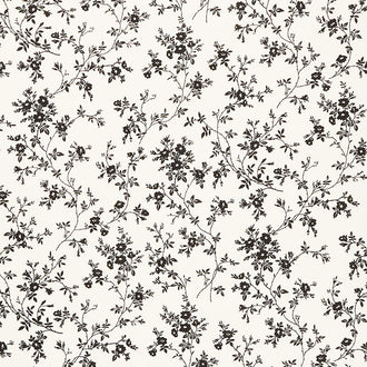 Nightfall - Vine Floral Cream/Black Yardage
