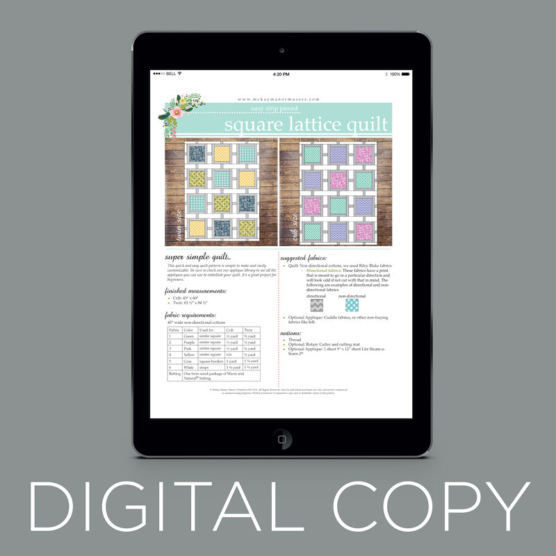Digital Download - Square Lattice Quilt Pattern Primary Image