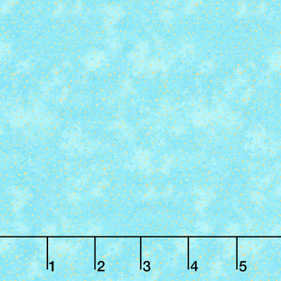 Gingko Garden - Spatter Turquoise Metallic Yardage
