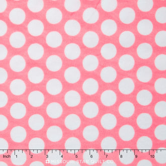 Cuddle® Classic Mod Dot - Paris Pink/Snow 60" Minky Yardage