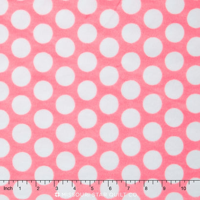 Cuddle® Classic Mod Dot - Paris Pink/Snow 60" Minky Yardage