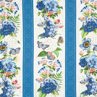 Something Blue - Border Stripe Cream Multi Yardage