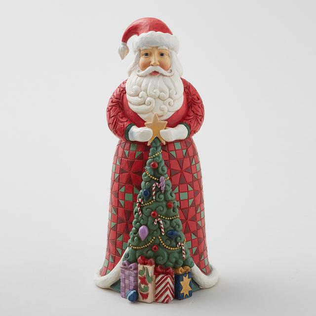Jim Shore Heartwood Creek Santa with Christmas Tree Coat Figurine Primary Image
