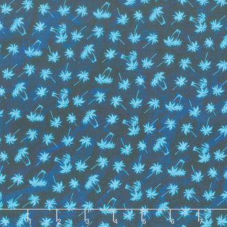 Palm Beach - Mini Palm Trees Indigo Yardage
