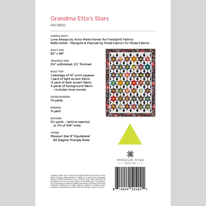 Digital Download - Grandma Etta's Stars Quilt Pattern by Missouri Star Alternative View #1
