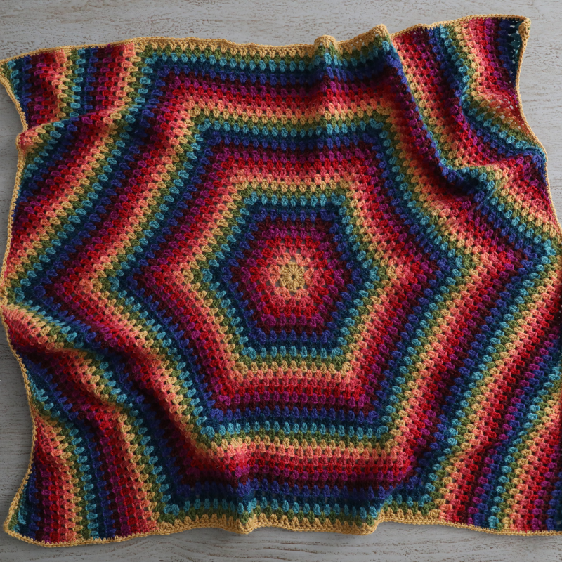 BIG Hexagon Blanket Printed Crochet Pattern Primary Image