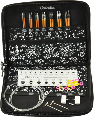 ChiaoGoo Spin 5"-Tip Interchangeable Bamboo Knitting Needle Set