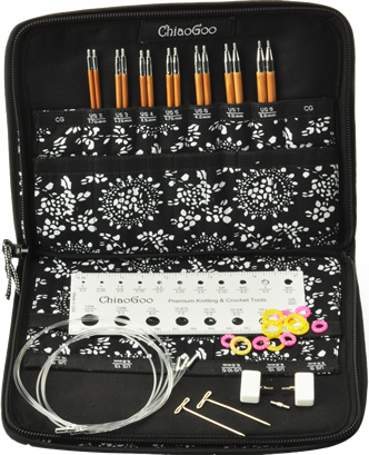 ChiaoGoo Spin 5"-Tip Interchangeable Bamboo Knitting Needle Set