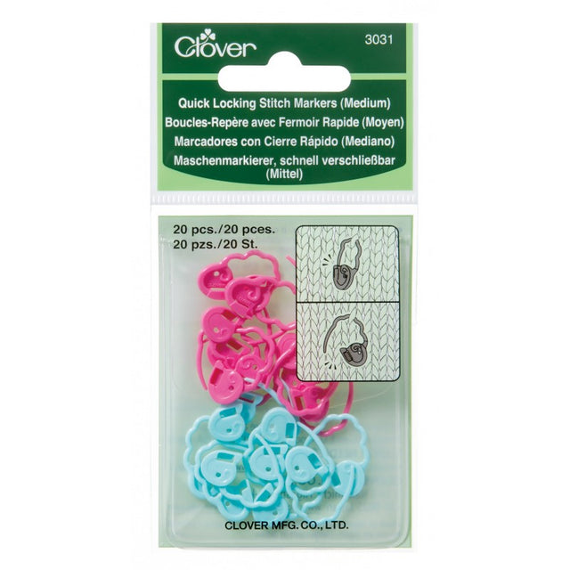 Clover Quick-Locking Stitch Markers - Medium Primary Image