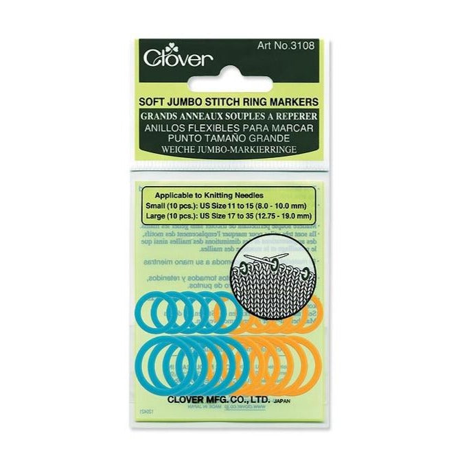 Clover Jumbo Soft Stitch Ring Markers Primary Image
