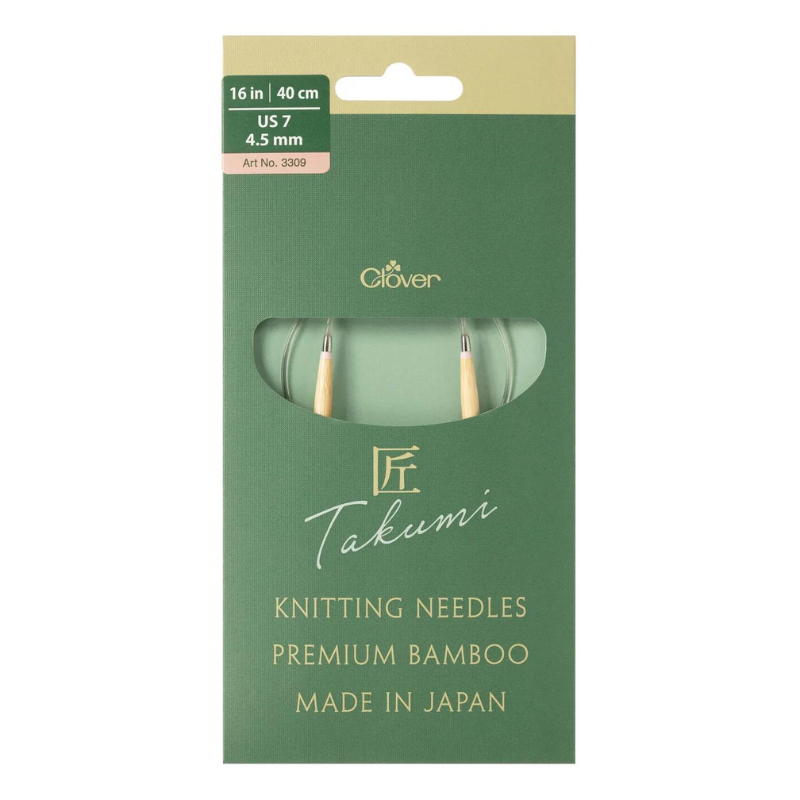 Clover 16" PRO Takumi Bamboo Circular Knitting Needles