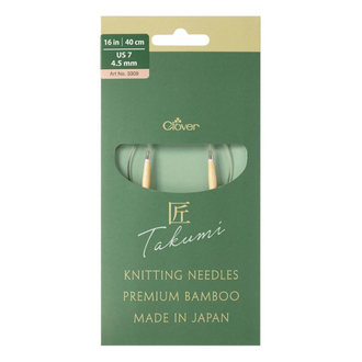 Clover 16" PRO Takumi Bamboo Circular Knitting Needles