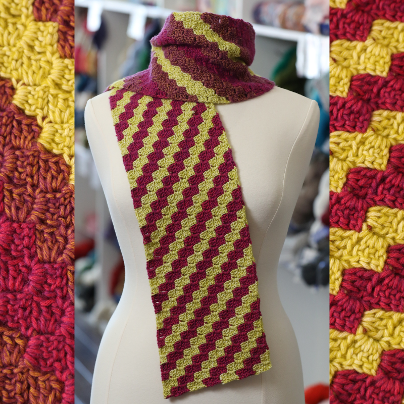 Columbine Striped Scarf Printed Crochet Pattern Alternative View #3