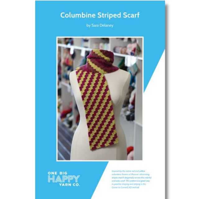 Columbine Striped Scarf Printed Crochet Pattern Primary Image