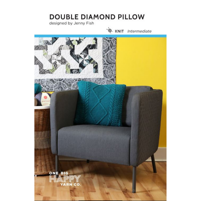 Double Diamond Pillow Printed Knitting Pattern Primary Image