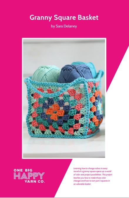 Granny Square Box Basket Printed Crochet Pattern Primary Image