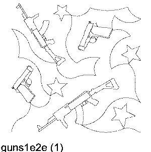 Guns Machine Quilting Pattern