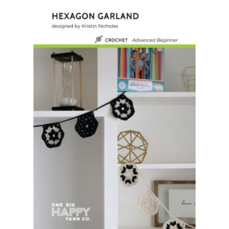 Hexagon Garland Printed Crochet Pattern Primary Image