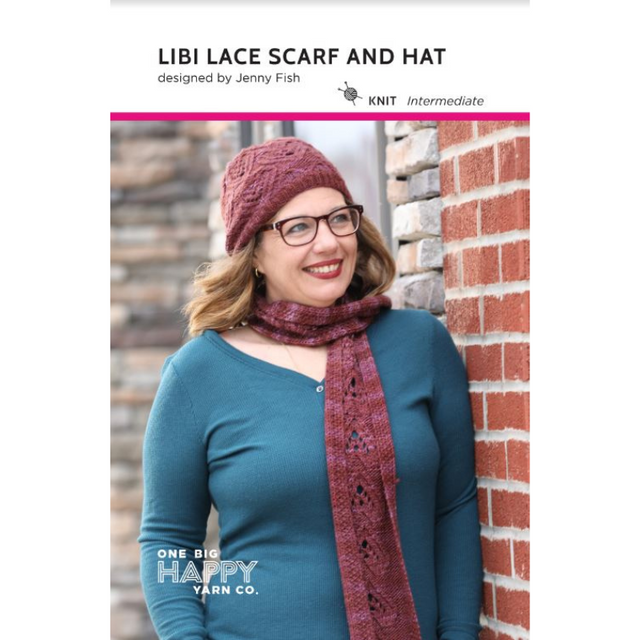 Libi Lace Scarf and Hat Set Printed Knitting Pattern Primary Image