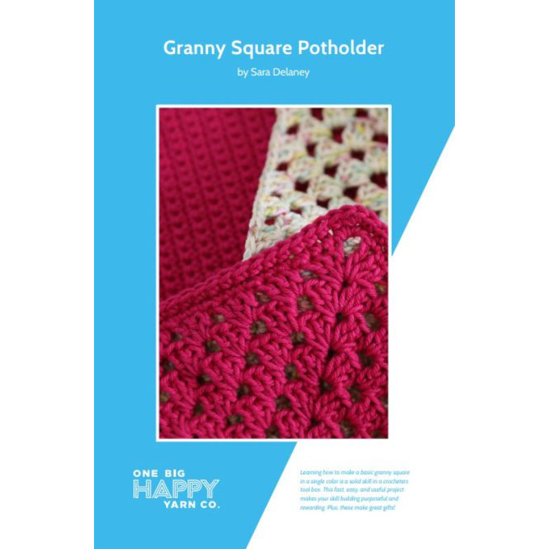 One Big Happy Granny Square Potholder Printed Crochet Pattern Primary Image