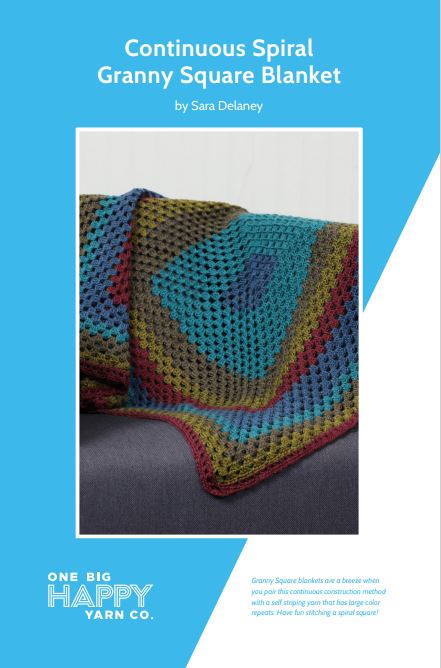 Continuous Spiral Granny Square Blanket Printed Crochet Pattern Primary Image