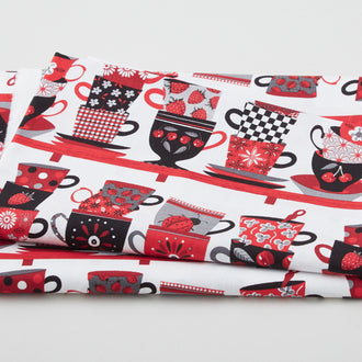 Let's Partea - Teacup Stripe White 2 Yard Cut