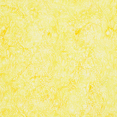 Bold Blooms Batiks - Meadow Grass Yellow Banana Yardage