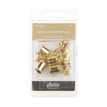 Sallie Tomato Tassel Cap Zipper Pulls - Set of Four Gold Alternative View #1