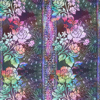 Halcyon II - Floral Border Magenta Yardage