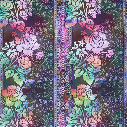 Halcyon II - Floral Border Magenta Yardage
