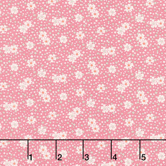 Aunt Grace Calicos - Blooms Pink Yardage