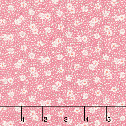 Aunt Grace Calicos - Blooms Pink Yardage