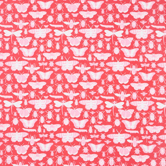 Floral Gardens - Insects Red Yardage