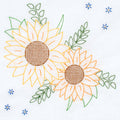 Golden Sunflowers 18" Embroidery Quilt Blocks Set