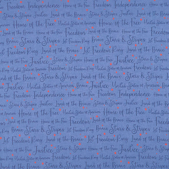 Land of the Brave - Words Denim Yardage