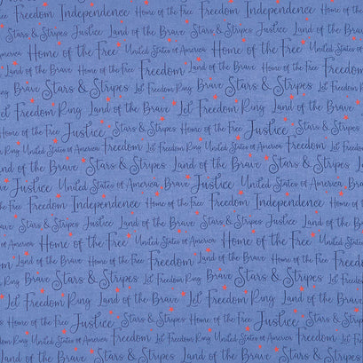 Land of the Brave - Words Denim Yardage