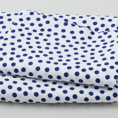 Wilmington Essentials - On The Dot White/Navy Blue 3 Yard Cut